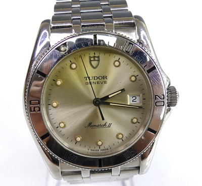 Lot 2372 - A stainless steel Tudor Monarch II quartz...