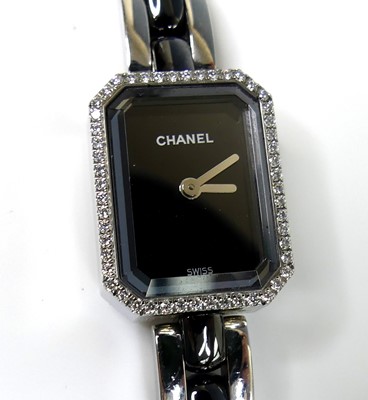 Lot 2568 - A lady's steel Chanel bracelet watch, having a...