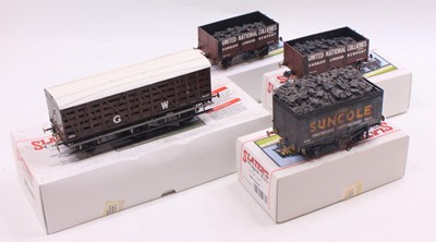 Lot 207 - Four Slaters 0 Gauge plastikard kit built...