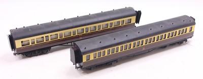 Lot 197 - Two 0 Gauge finescale Exley or similar coaches,...