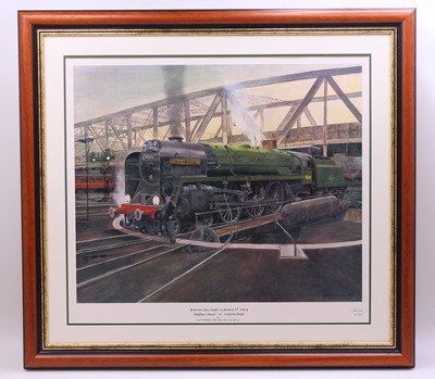 Lot 48 - Large signed railway print depicting a...