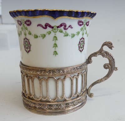 Lot 2079 - An Edwardian cased set of six coffee cans and...