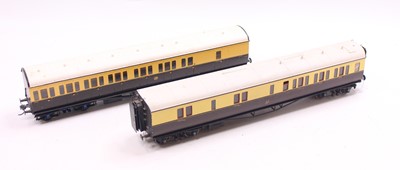 Lot 198 - Two 0 Gauge finescale kit built GWR coaches,...