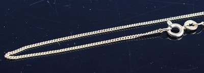 Lot 280 - A modern 9ct gold finelink neck chain, broken...