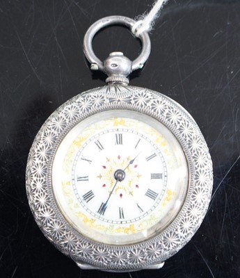 Lot 318 - A late 19th century Continental silver cased...