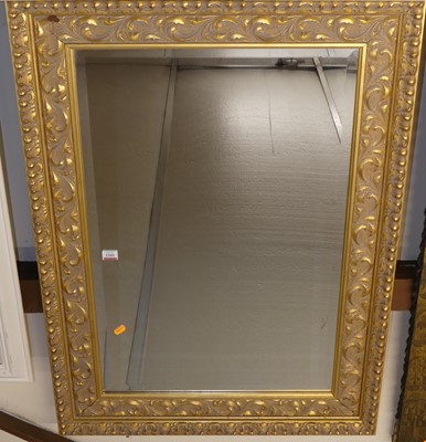 Lot 1012 - A contemporary floral gilt framed rectangular...