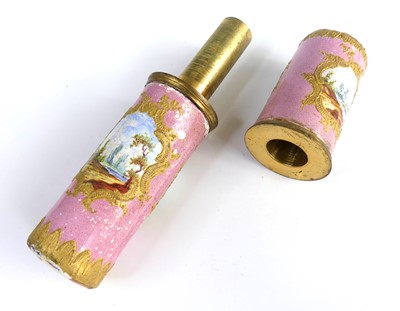 Lot 429 - A South Staffordshire enamel bodkin case, late...