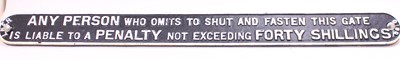 Lot 63 - LNER cast iron sign 'Any person who omits to...