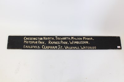 Lot 56 - Hand painted railway destination board, white...