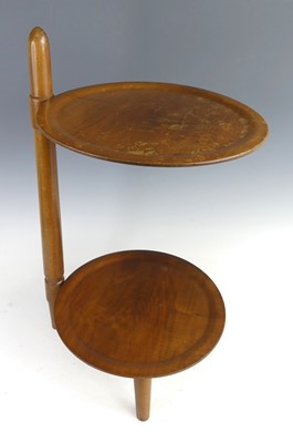 Lot 424 - A 1960s Danish walnut two-tier drinks stand,...