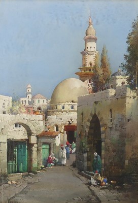 Lot 2450 - Noel H Leaver (1889-1951) - A narrow street,...
