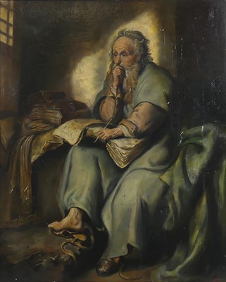 Lot 2425 - After Rembrandt - St Paul in Prison, oil,...