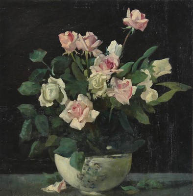 Lot 388 - William Lee Hankey (1869-1952) - Pink roses in...