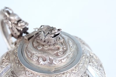Lot 58 - A Chinese silver export ‘pumpkin-shaped’...