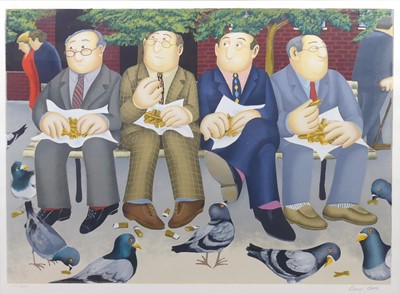 Lot 261 - Beryl Cook (1926-2008) - Lunch in the Gardens...