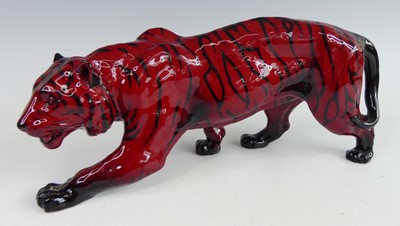 Lot 3 - A Royal Doulton glazed flambé ceramic model of...