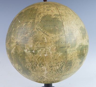 Lot 2401 - A rare 10" diameter USSR lunar globe, Moscow...