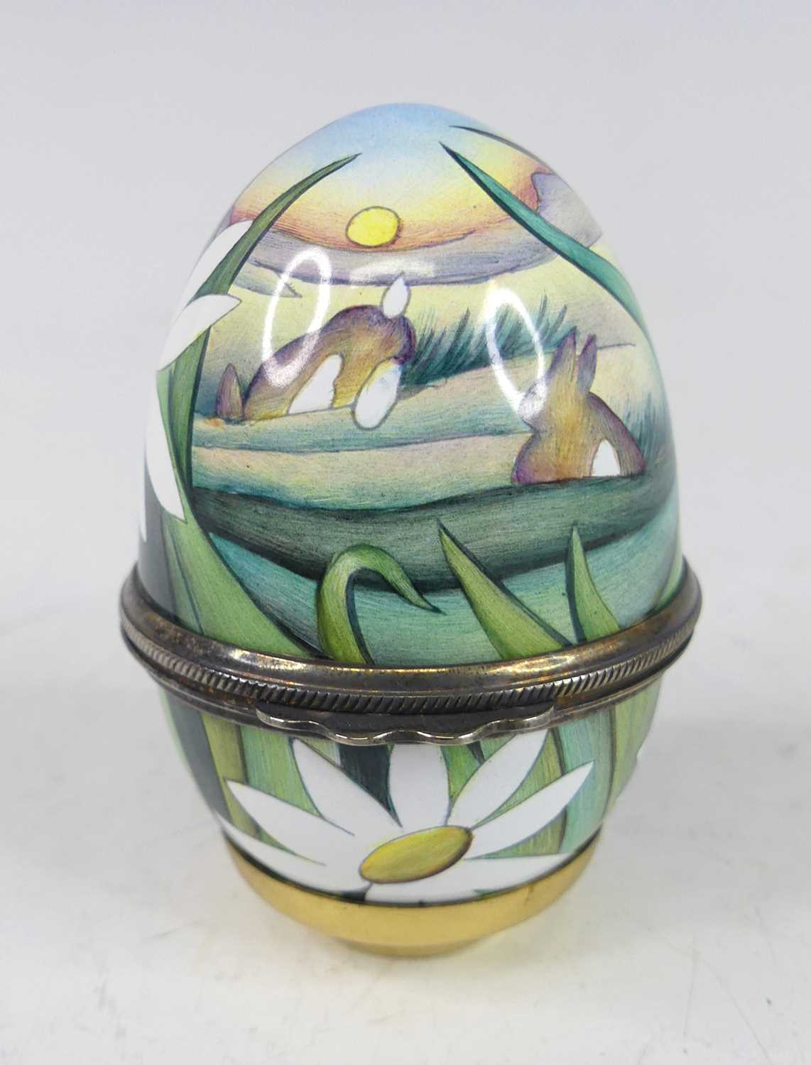 Lot 30 - A contemporary Moorcroft enamel egg shaped...