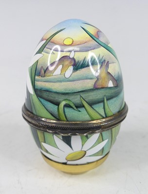 Lot 30 - A contemporary Moorcroft enamel egg shaped...