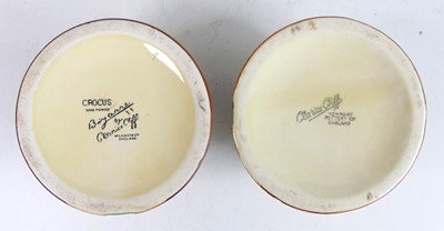 Lot 20 - Two 1930s Clarice Cliff Crocus pattern beehive...