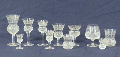 Lot 2087 - A part-suite of Edinburgh Crystal Thistle...