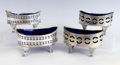 Lot 2111 - A pair of George III silver table salts, each...