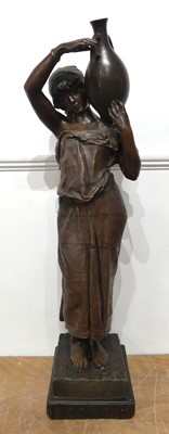 Lot 173 - A large circa 1900 Austrian patinated pottery...