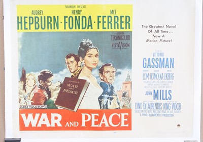 Lot 1462 - War and Peace, 1956 U.S. half sheet film...