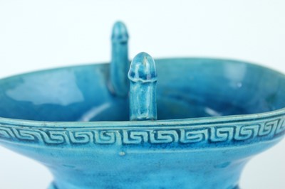 Lot 77 - A pair of Chinese turquoise-glazed ritual wine...
