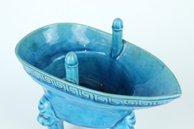 Lot 77 - A pair of Chinese turquoise-glazed ritual wine...