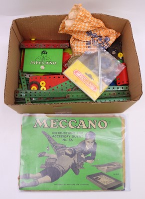 Lot 2092 - An unboxed Meccano No. 4A/5 set, with original...