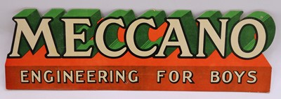 Lot 2063 - Meccano card shop display hanging sign,...