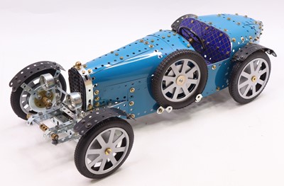 Lot 2075 - Meccano made up model of a motor car, in light...