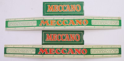Lot 1842 - Meccano card 12" ruler printed green and...