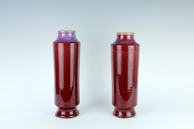 Lot 87 - A pair of Chinese Langyao-type cylindrical...
