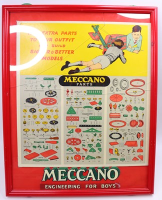 Lot 2066 - Meccano framed pictorial parts list, "Add...
