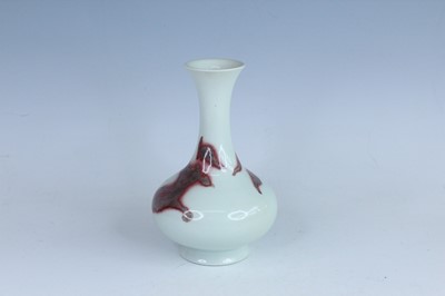 Lot 6 - A Chinese copper-red decorated yuhuchun vase,...
