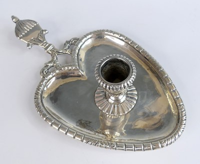 Lot 2192 - A George II silver chamberstick, of heart...