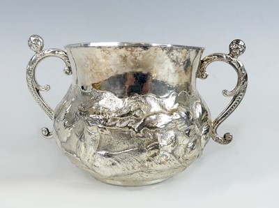 Lot 2168 - A Charles II silver twin handled porringer, of...