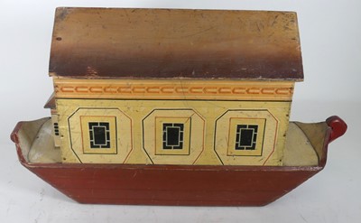 Lot 104 - A wooden scratch-built model of Noah's Ark,...