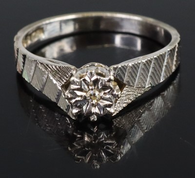 Lot 274 - A modern 9ct white gold diamond point set...
