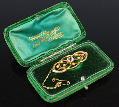Lot 306 - An early 20th century 15ct gold amethyst and...