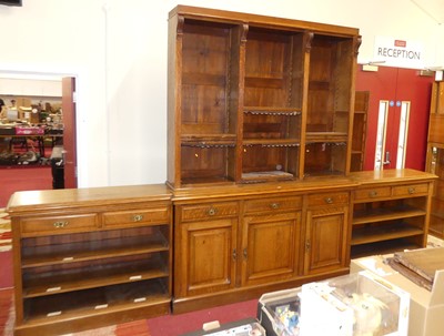 Lot 1153 - An extremely large circa 1900 oak library...