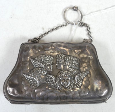 Lot 221 - An Edwardian silver and embossed lady's purse...