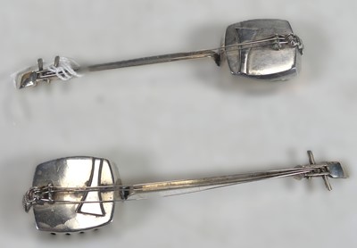 Lot 222 - A pair of Japanese sterling silver miniature...