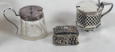 Lot 226 - Circa 1900 silver and embossed pill box, width...