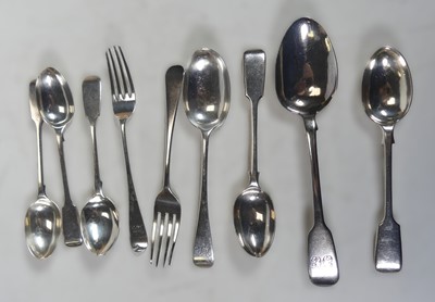 Lot 227 - A small quantity of 19th century silver flat...