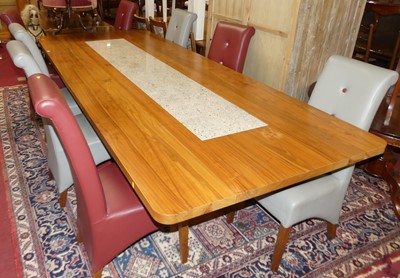Lot 1248 - A large contemporary walnut and granite inset...