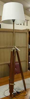Lot 1249 - A contemporary hardwood and brass triform...