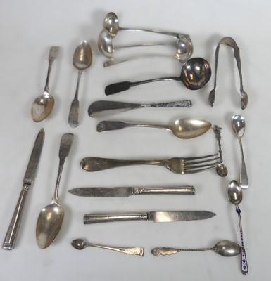Lot 260 - A collection of silver flatware to include...